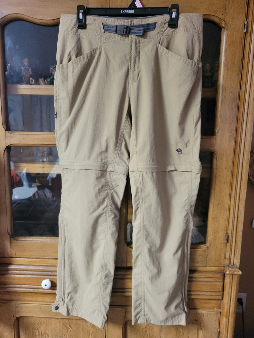 Mountain Hardwear Convertible Hiking Pants Women's 10 Khaki Zip-Off Trail Pants